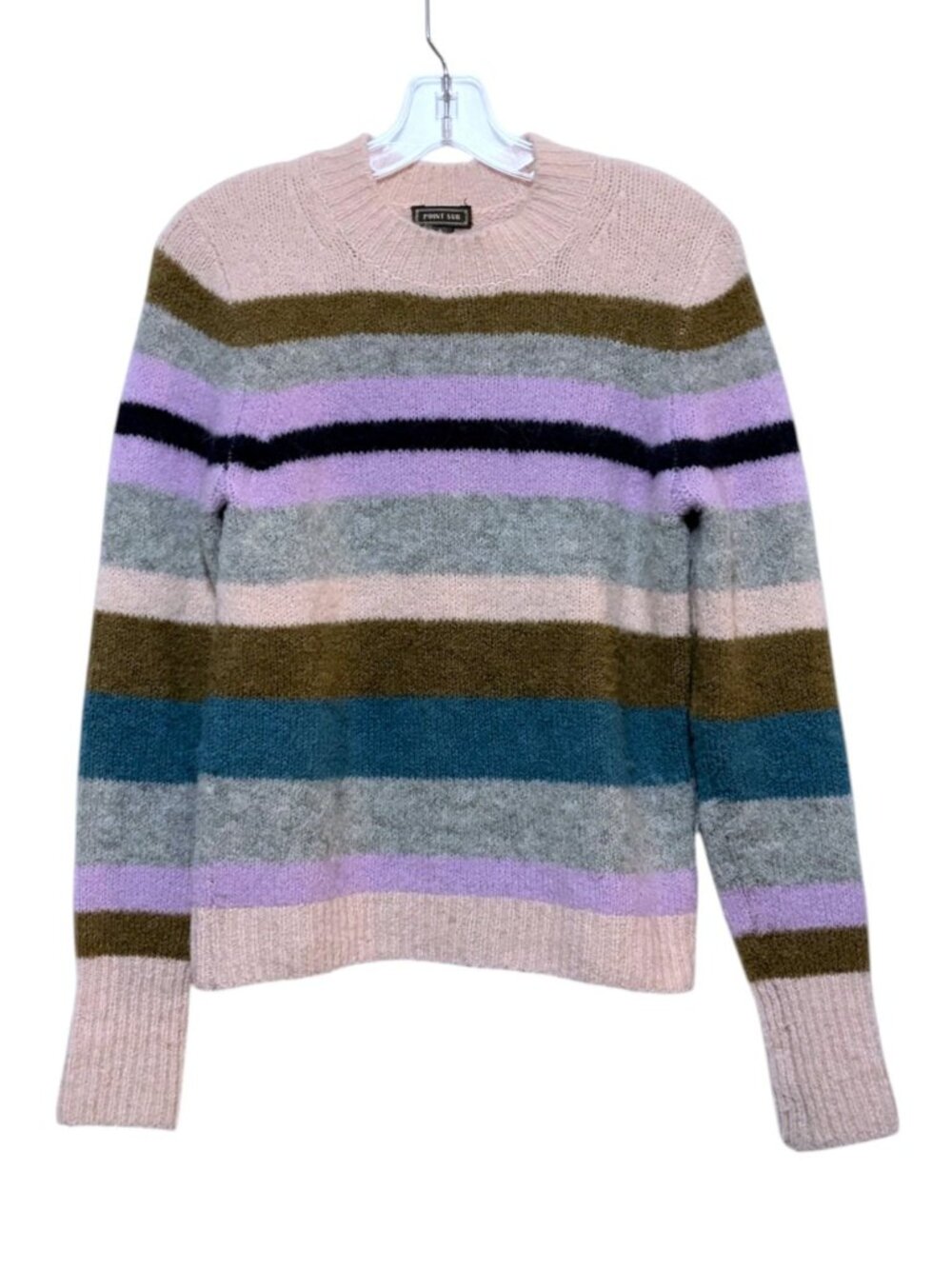 Point Sur Alpaca Blend Sweater S Crew Striped Lightweight ASO Ana de Armas - Picture 2 of 8